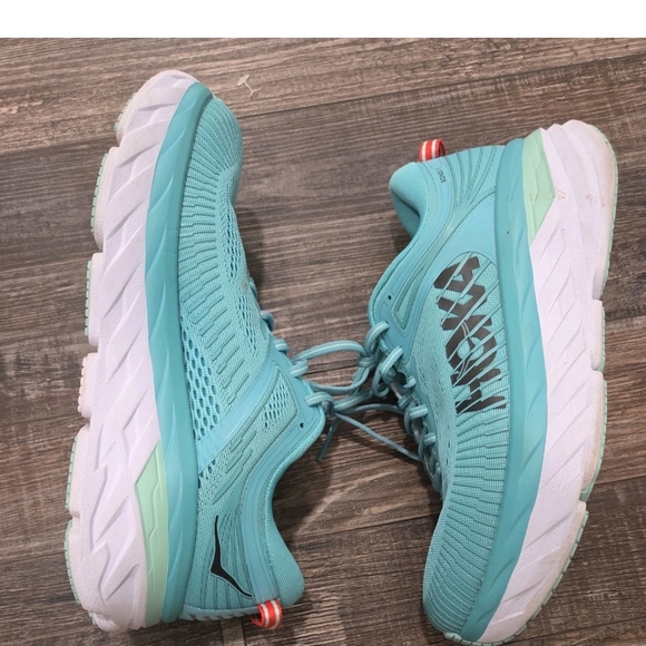 Hoka One One Bondi 7 Aquarelle Women's Blue Mesh Sneakers 1110519-AEBL Low Top - Picture 5 of 10